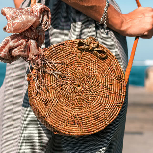 Bohemian Circle Rattan Bag